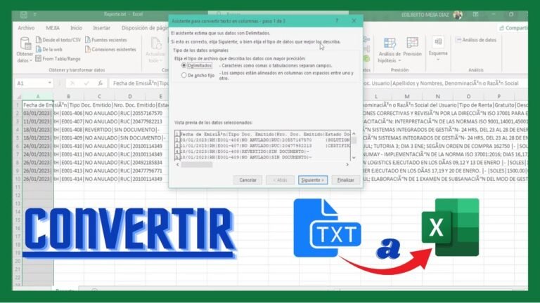 Cómo Convertir Archivos TXT a Excel Fácilmente Sin Perder Datos 27 archivo txt junto a hoja de calculo excel