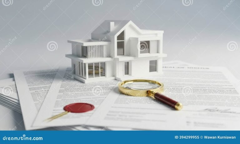 edificio moderno con lupa y documentos