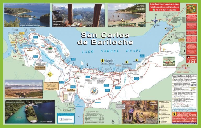 mapa turistico de bariloche con naturaleza