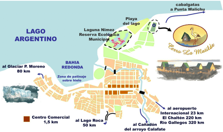 mapa turistico del valle via bariloche