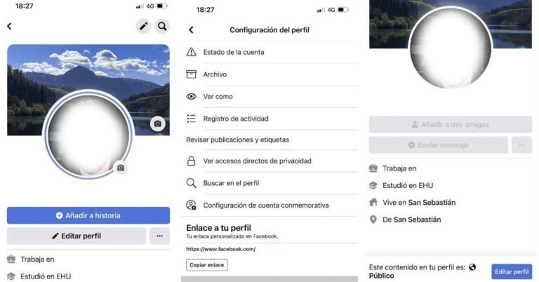 perfil de facebook con iconos de usuarios observando